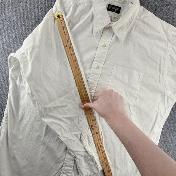 Gitman Bros Pinpoint TTX Cotton Oxford Point Large White Long Sleeve Solid Mens - Picture 11 of 13